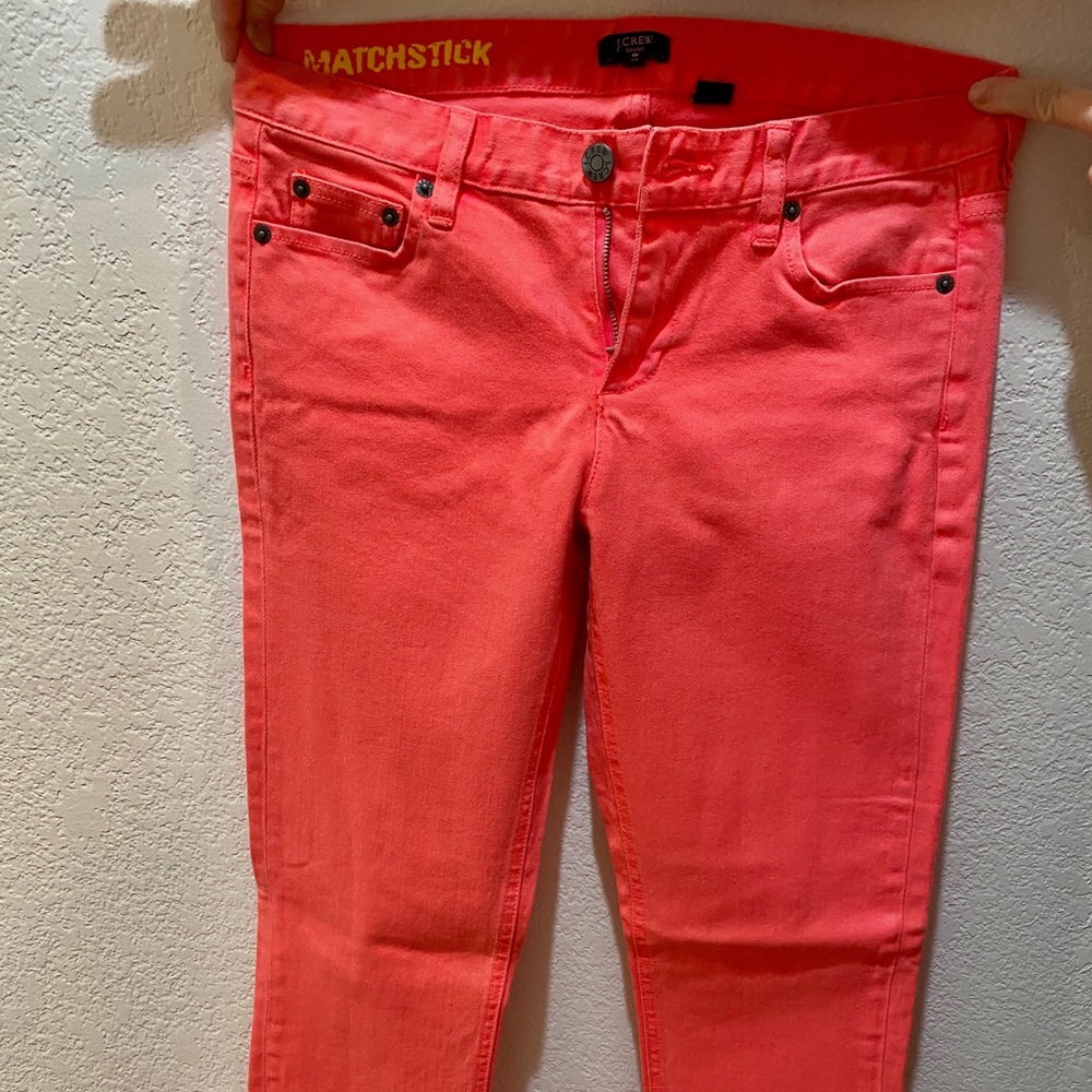 J Crew jeans, coral/pink, stretch size 28